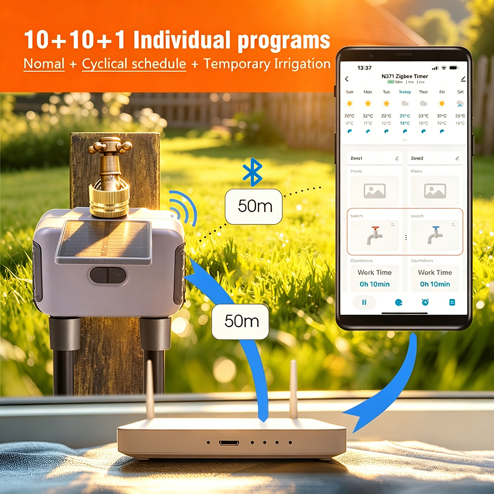 Tuay Smart Solar 2-Zone Wateri - Smart Garden Accessories ulasan dan harga