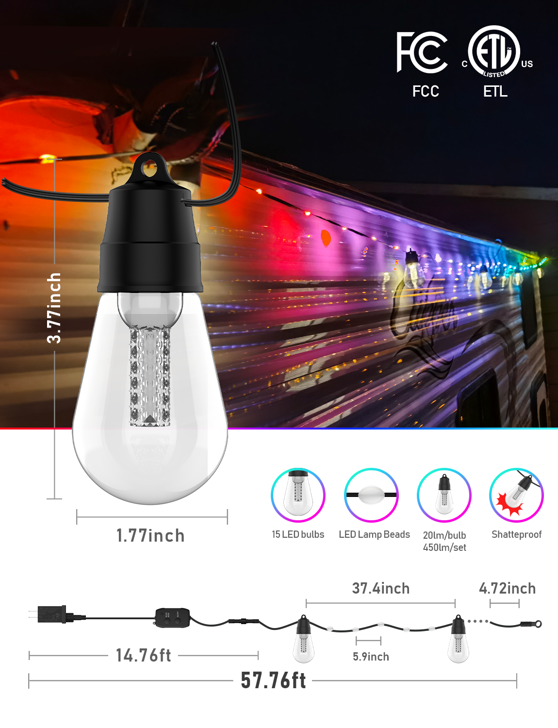 RSH Hot Sale S14 Smart String  - Smart Led Garden ulasan dan harga