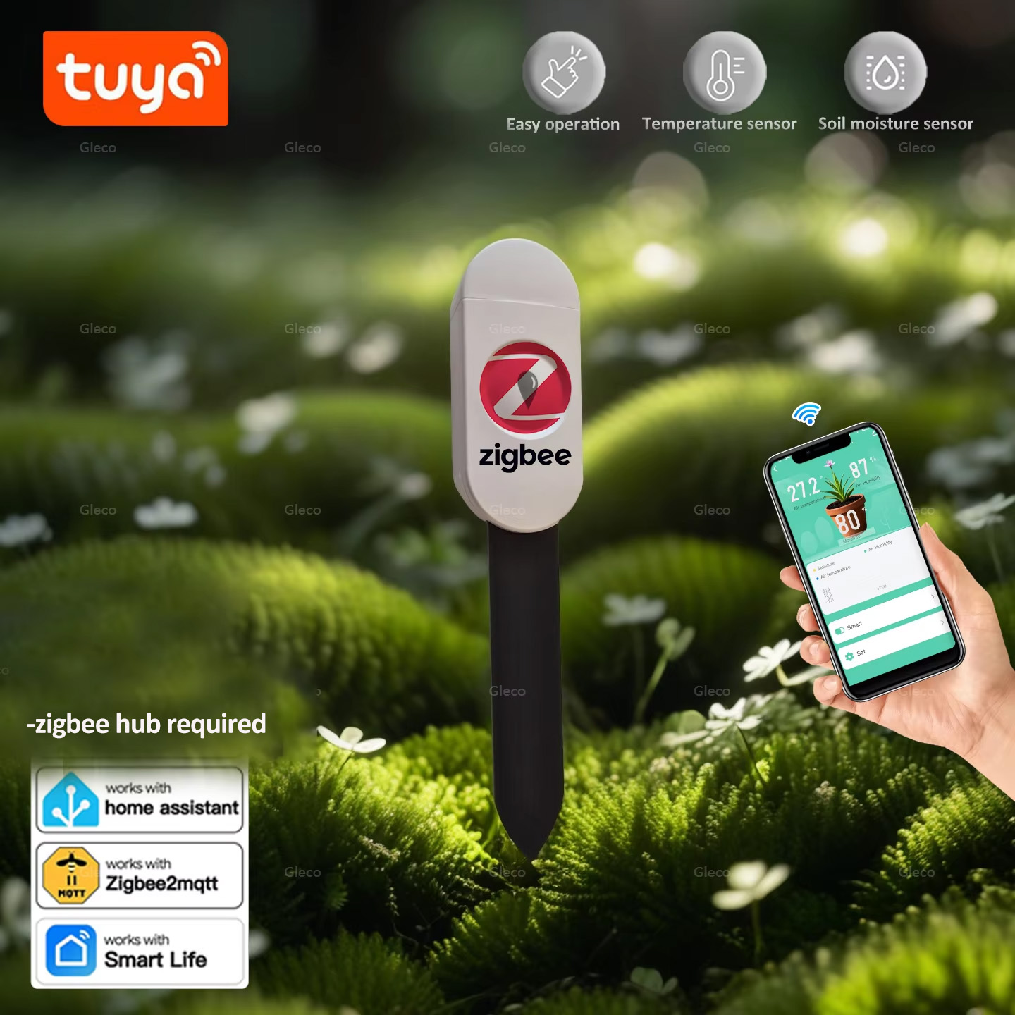 Tuya Smart Life Zigbee Soil Mo - Smart Garden Accessories ulasan dan harga