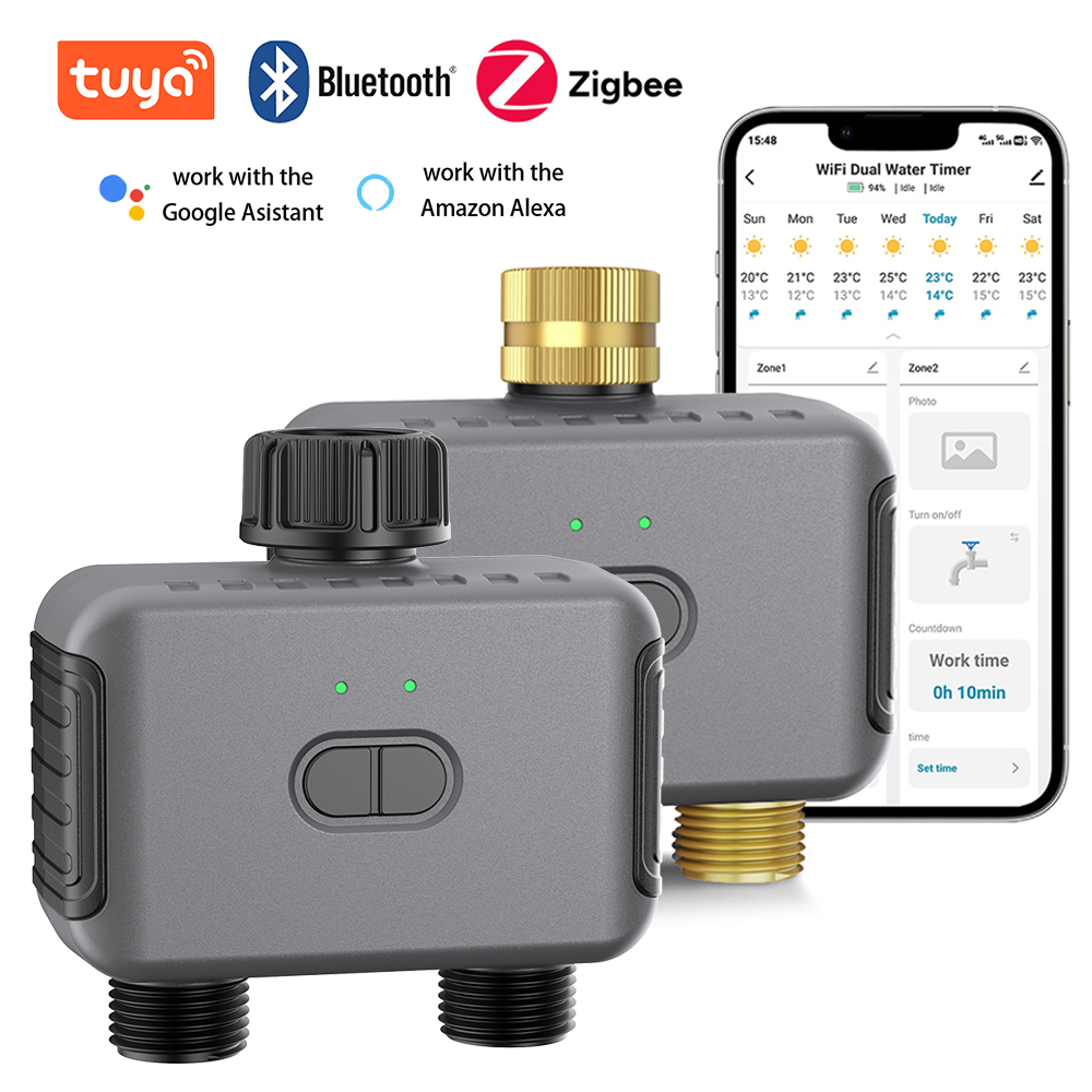 Tuya Smart Dual Water Timer Bl - Smart Gardening ulasan dan harga