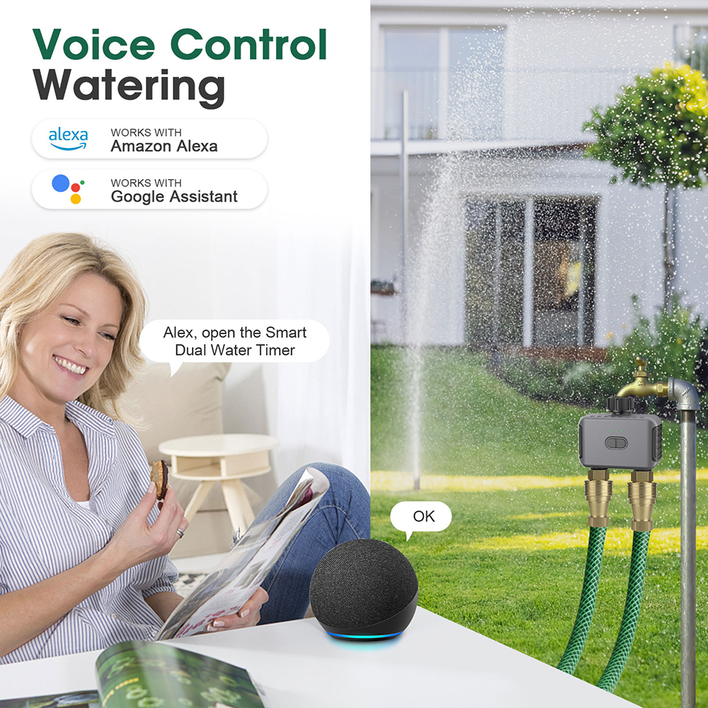 Tuya Smart Dual Water Timer Bl - Smart Gardening ulasan dan harga