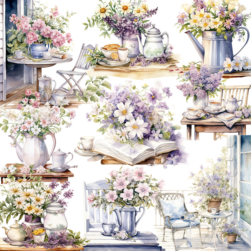 12Pcs/Pack Garden Afternoon Te - Garden Journal Planner ulasan dan harga