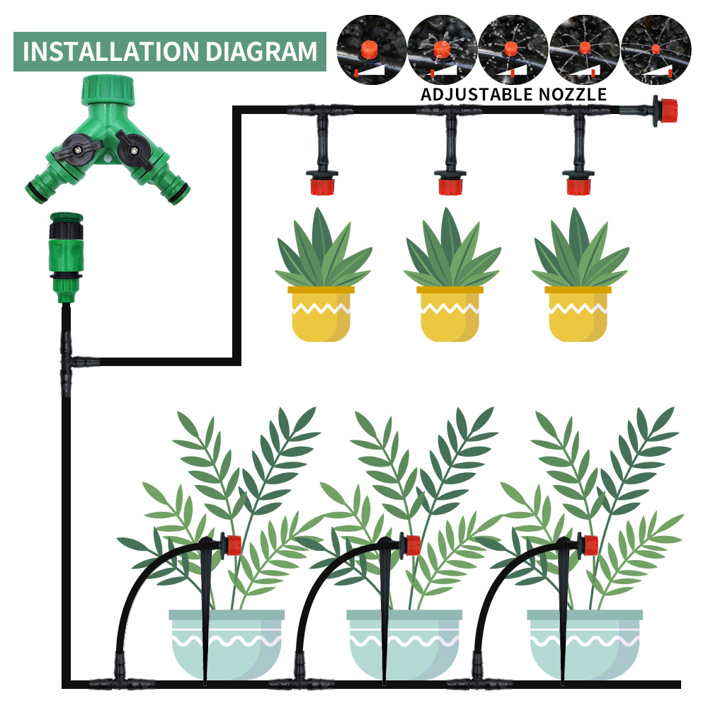 Greenhouse 15M-30M DIY Drip Ir - Smart Garden Sprinkler System ulasan dan harga