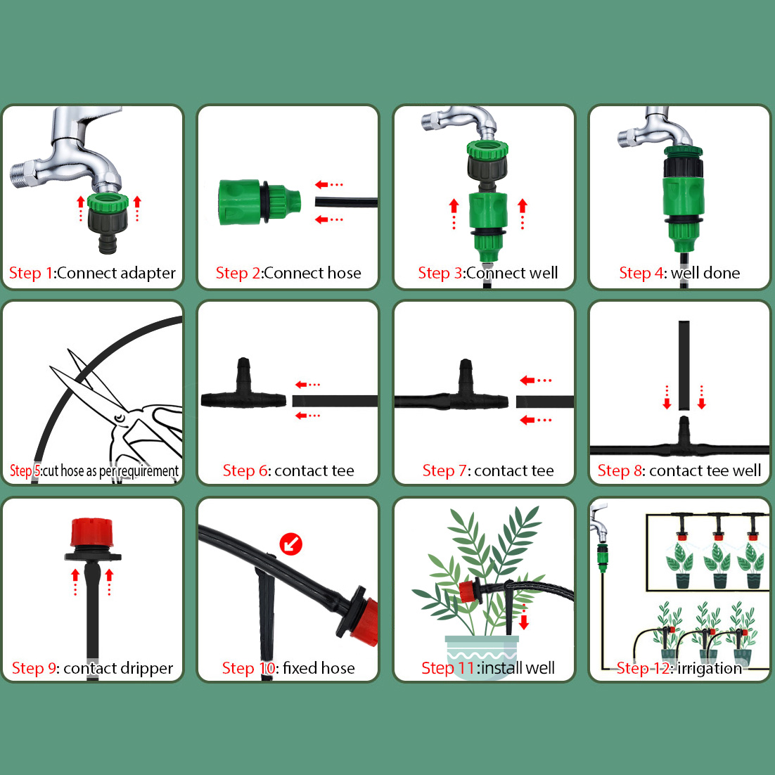 Greenhouse 15M-30M DIY Drip Ir - Smart Garden Sprinkler System ulasan dan harga
