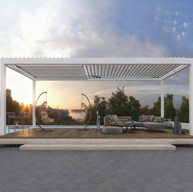 Aluminum Venetian Pergola,Elec - Smart Garden Construct ulasan dan harga