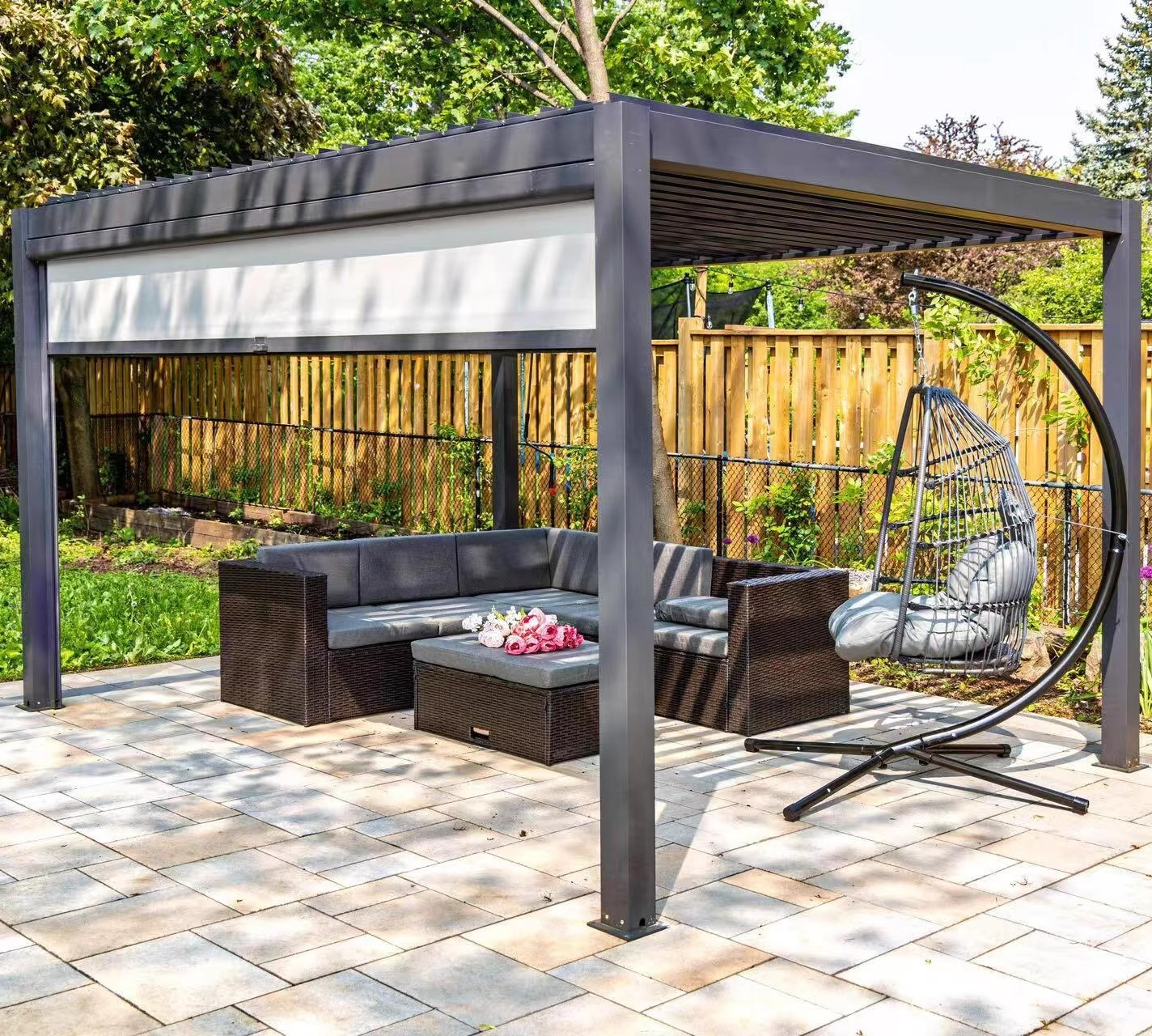 Aluminum Venetian Pergola,Elec - Smart Garden Construct ulasan dan harga