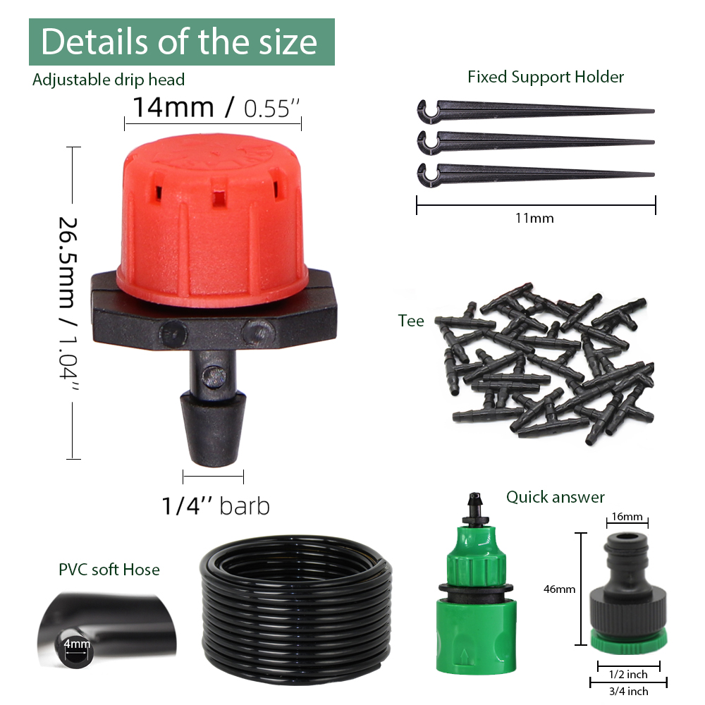 50-5M 1/4'' Hose Adjustable Dr - Smart Garden Sprinkler System ulasan dan harga
