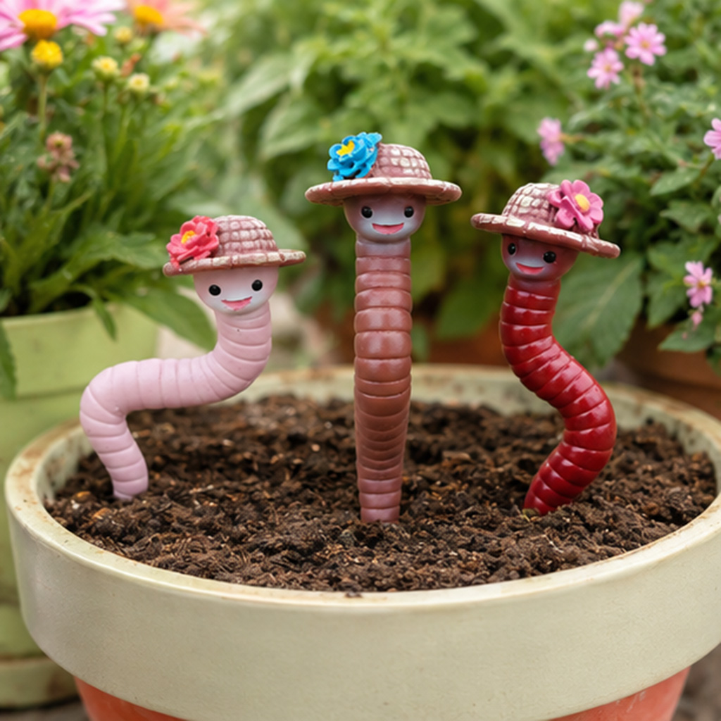 3Pcs Cute Resin Worm Garden St - Garden Journal Planner ulasan dan harga