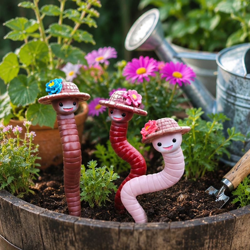3Pcs Cute Resin Worm Garden St - Garden Journal Planner ulasan dan harga