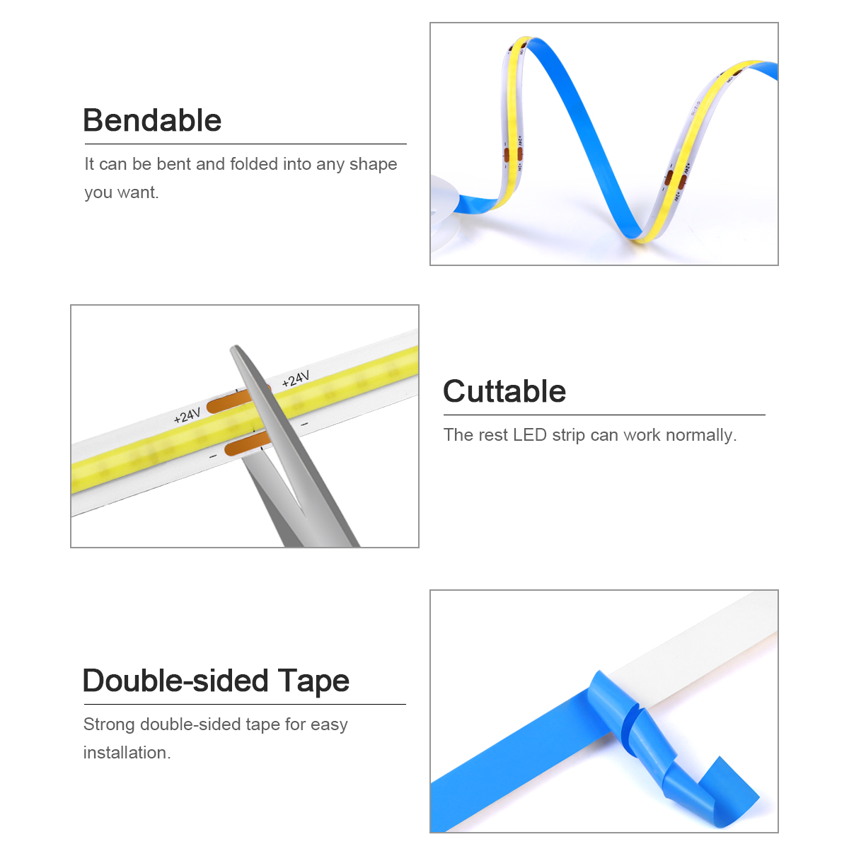 3M 5M 10M 24V COB LED Strip Li - Smart Led Garden ulasan dan harga