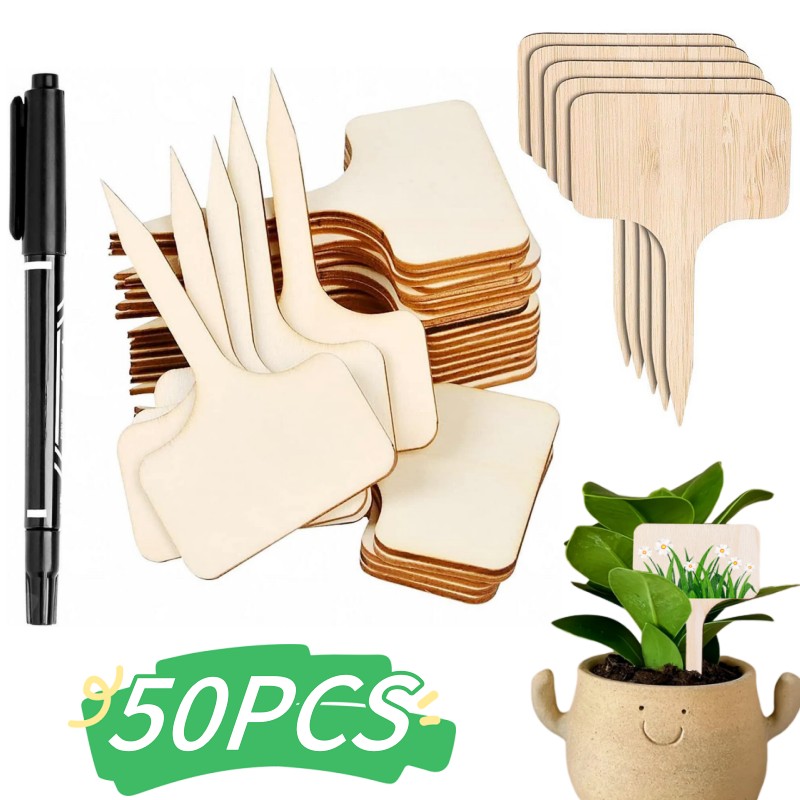 T-Type Bamboo Plant Labels Eco - Garden Journal Planner ulasan dan harga