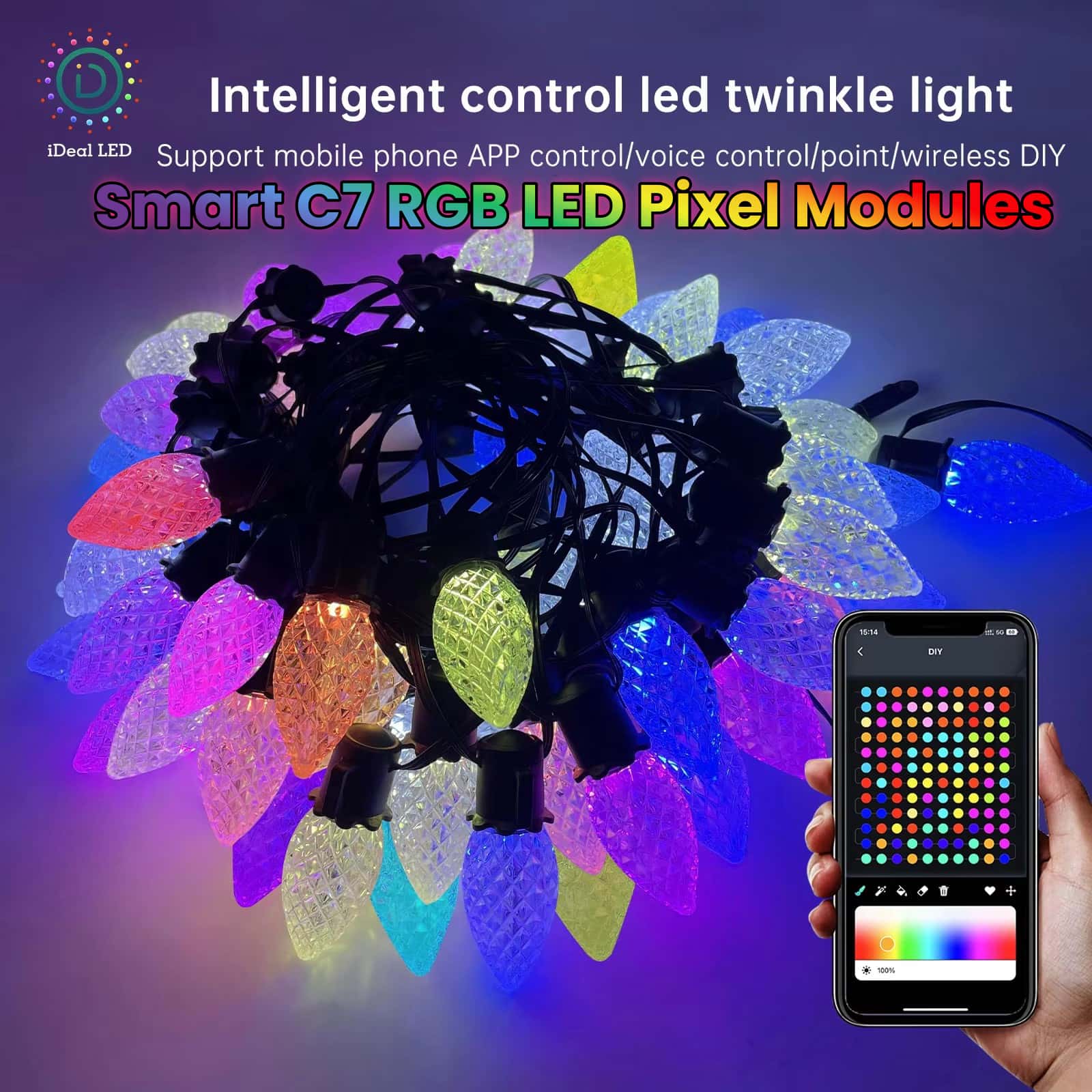 New Smart C7 RGB LED Pixel Mod - Smart Led Garden ulasan dan harga