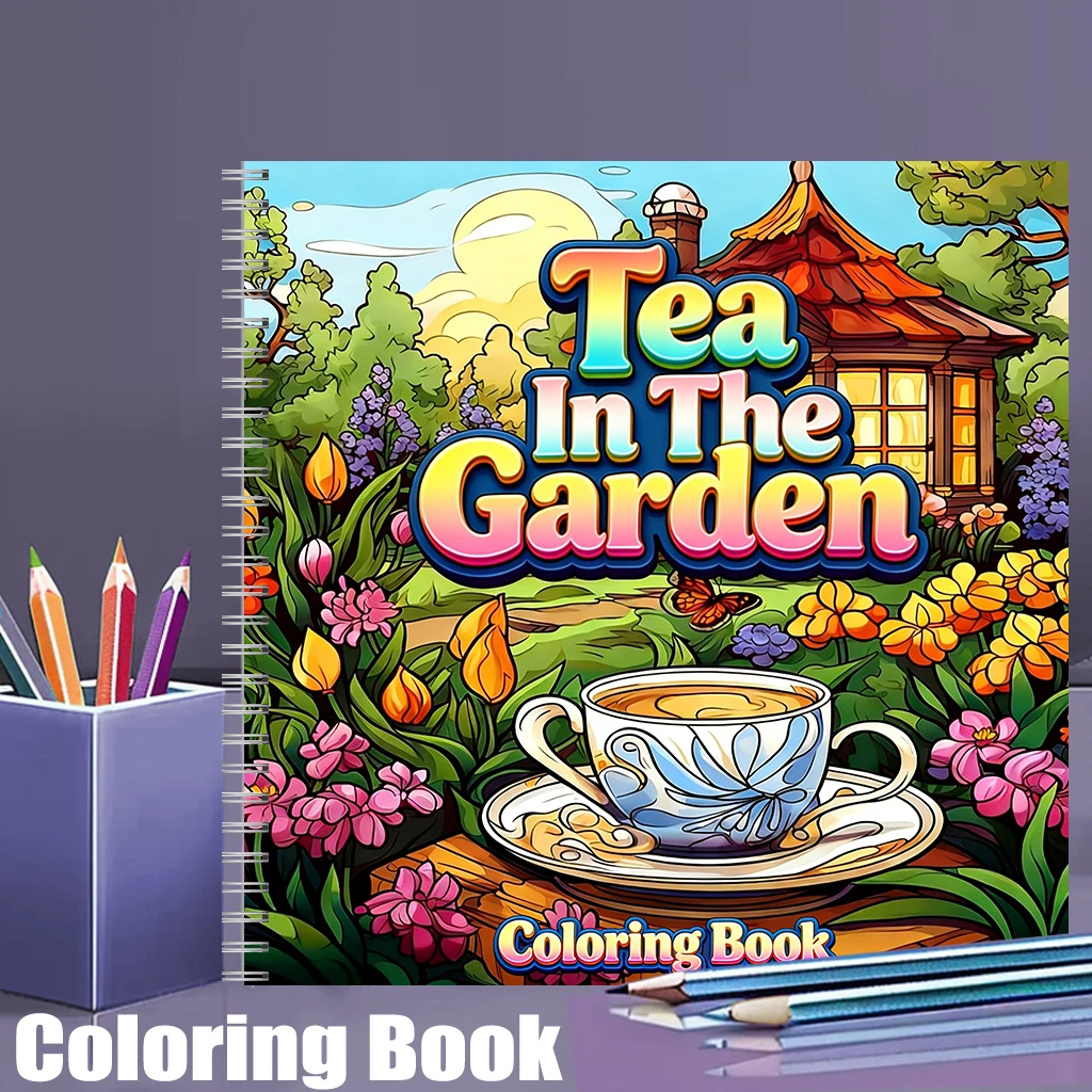 Tea In The Gardens Coloring Bo - Garden Journal Planner ulasan dan harga