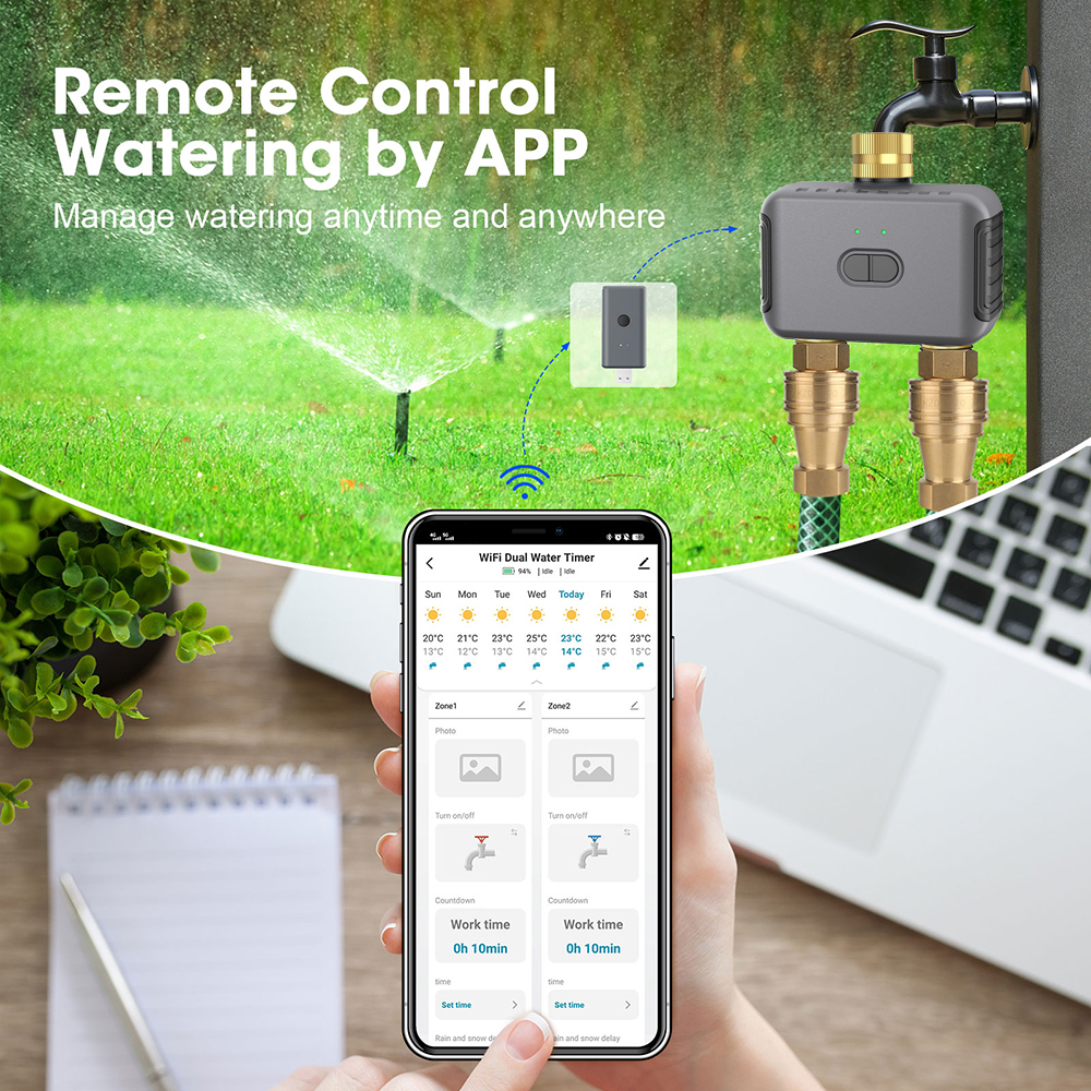 Tuya 2 Zone Watering Timer Gar - Smart Garden Watering System ulasan dan harga
