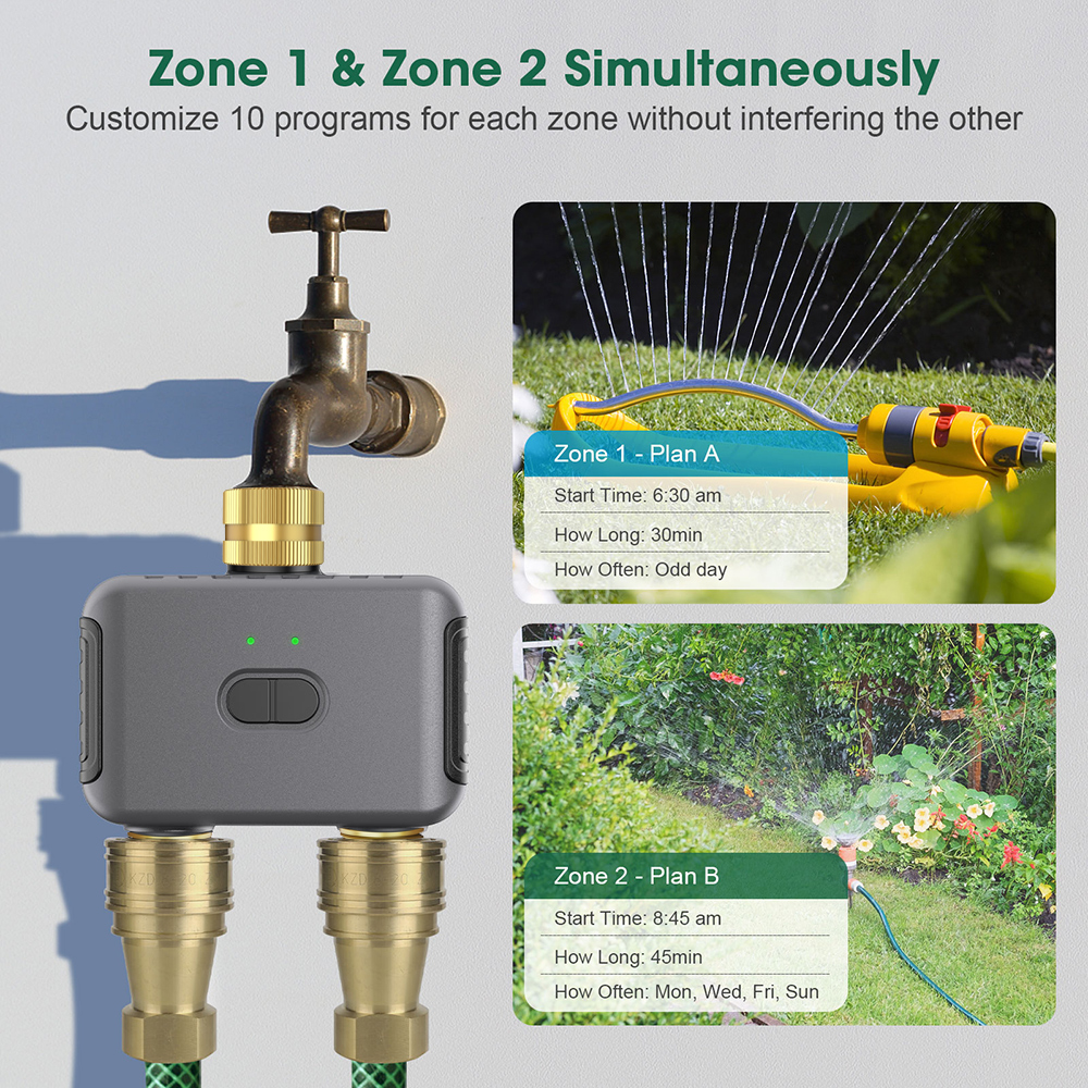 Tuya 2 Zone Watering Timer Gar - Smart Garden Watering System ulasan dan harga
